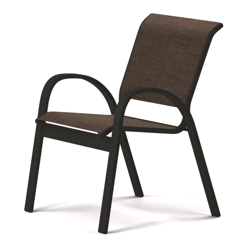 Chaise de patio empilable Hiraku, Moka Sunbrella®, Noir texturé
