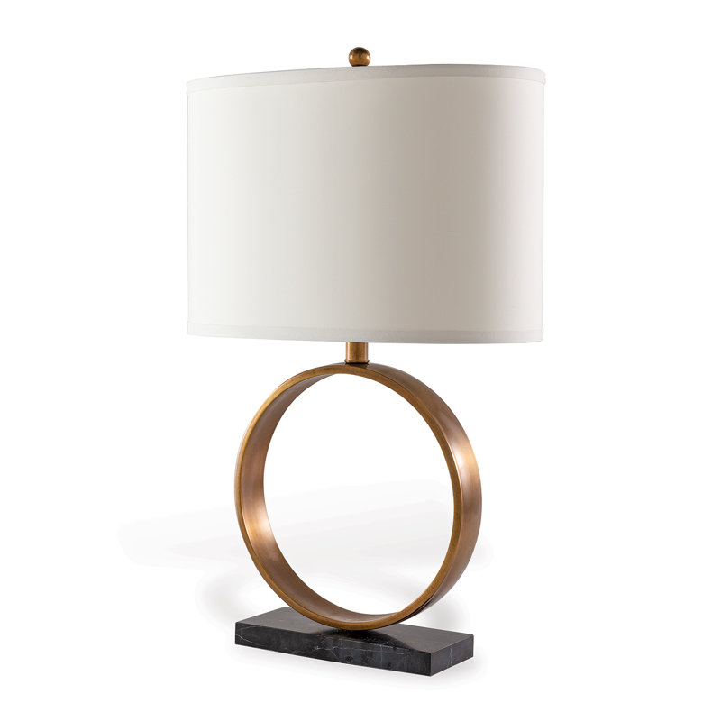 Lampe de table en métal / marbre / pierre Megan, Doré / Noir
