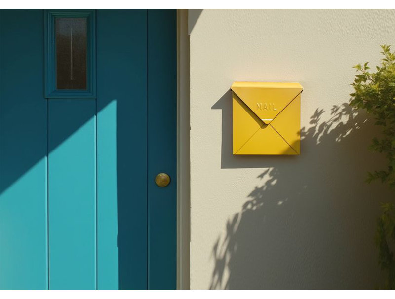 Boîte aux lettres murale Chicago, H 10 po x l 10 po x P 4 po, Jaune