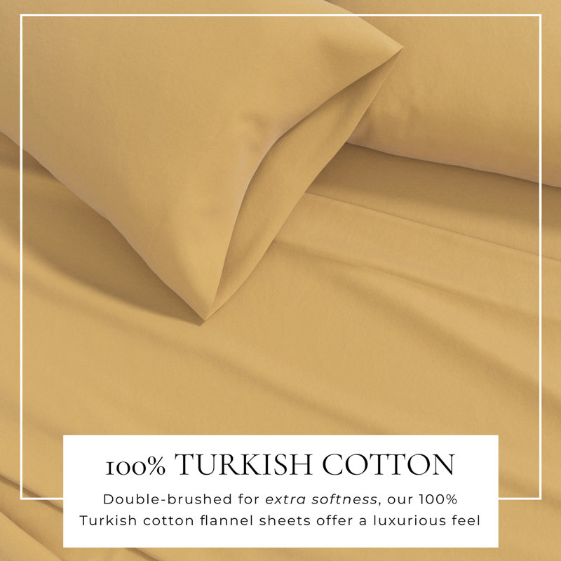 Queen Size Marigold Cotton Flannel Bedding Set