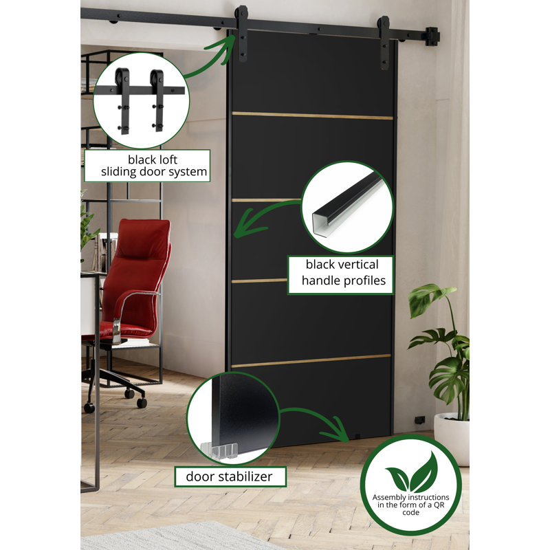 Door, 76cm x 205cm, Black