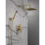 Modern 14 Series Square Rain Shower System Faucet Set, Rainfall Brushed Gold Shower Head and Handle Set, Valve Trim Kit, 10 Inch, Champagne Bronze-94375585
