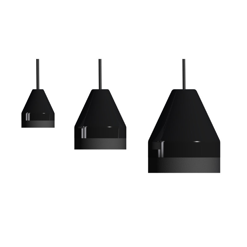 Crayon 1 - Light Black Dome Pendant, 35 cm H x 30 cm W x 30 cm D