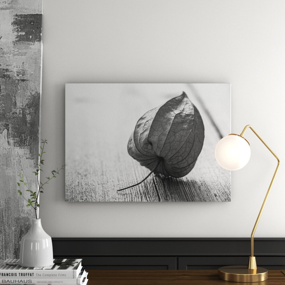 Leinwandbild „Nahaufnahme Physalis auf Holz“, Fotodruck