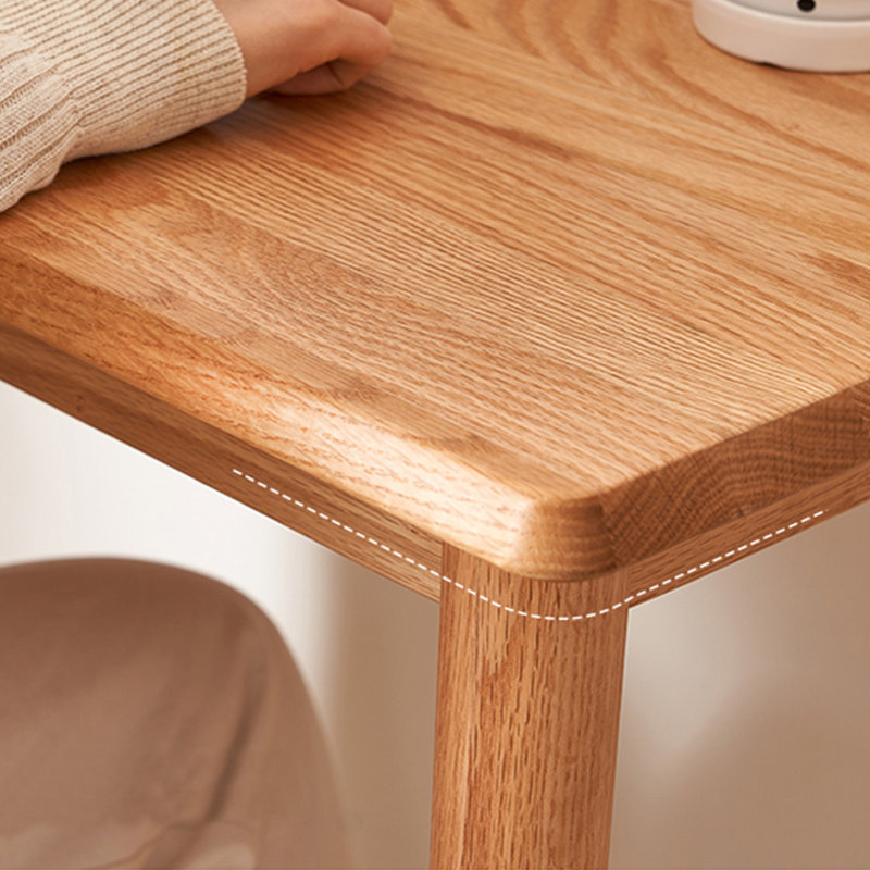 Wood Color L-Shaped Solid Wood Desks, 55.12" H x 39.37" W x 29.53" D, Right Hand Return