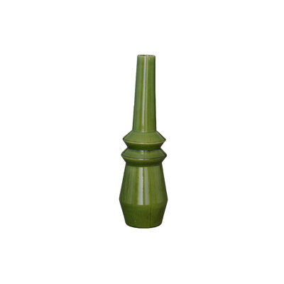 Vase en céramique au fini lustré vert