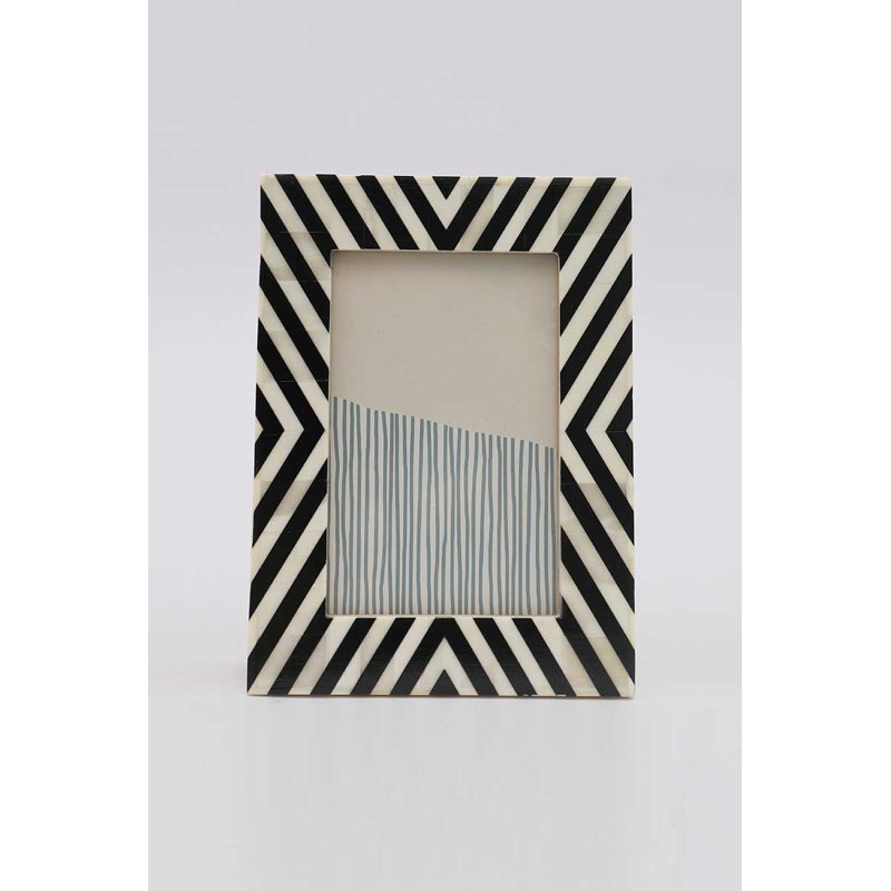 Cadre photo | Cadre de table décoratif à motif zébré os et panneau de fibres à densité moyenne, 4 po x 6 po