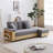 Convertible Sleeper Sofa Couch,Multifunctional Double Folding Sofa Bed,Storage Ottoman And Sofa Arm With  Box And Drawer, Drop Down Table With 2Cup Holders For Living Room,Apartment,Office,Grey