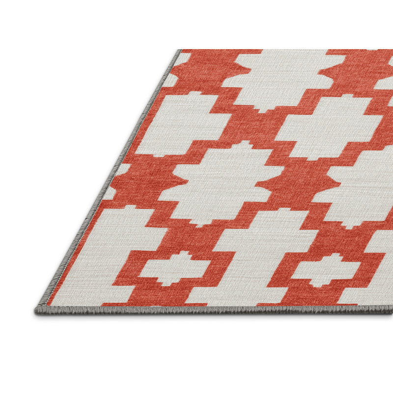Machine Washable Trellis Gray Area Rug, Carré 8 pi
