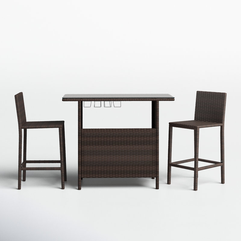 Ayzha Rectangular 2 - Person 46" Long Bistro Set