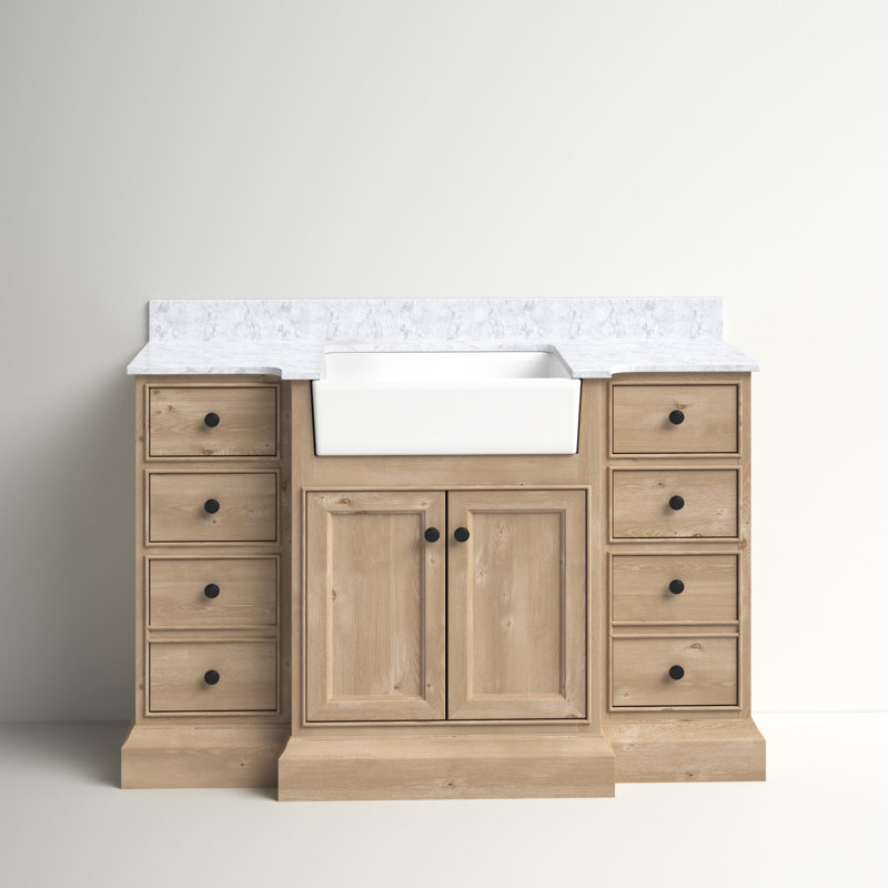 Ensemble de meuble-lavabo simple 48 po Claire, Marbre gris