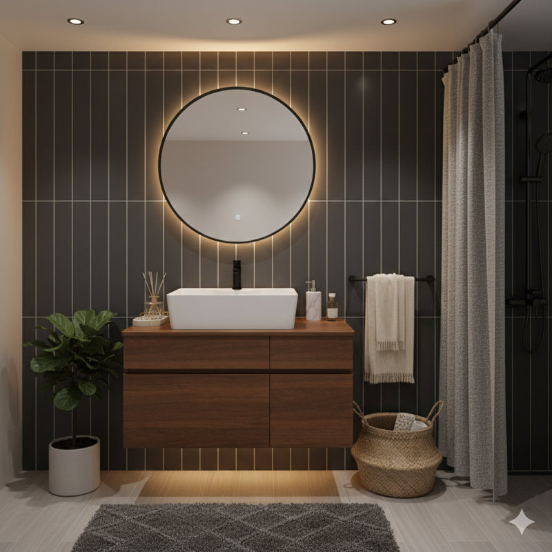 Meuble-lavabo simple mural 31,5 po avec lavabo