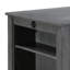 Table de 36 po avec tablettes et 2 chaises grises, dossier de 8 po de hauteur, pouvant accueillir 3 petits espaces, profondeur confortable de 17,5 po