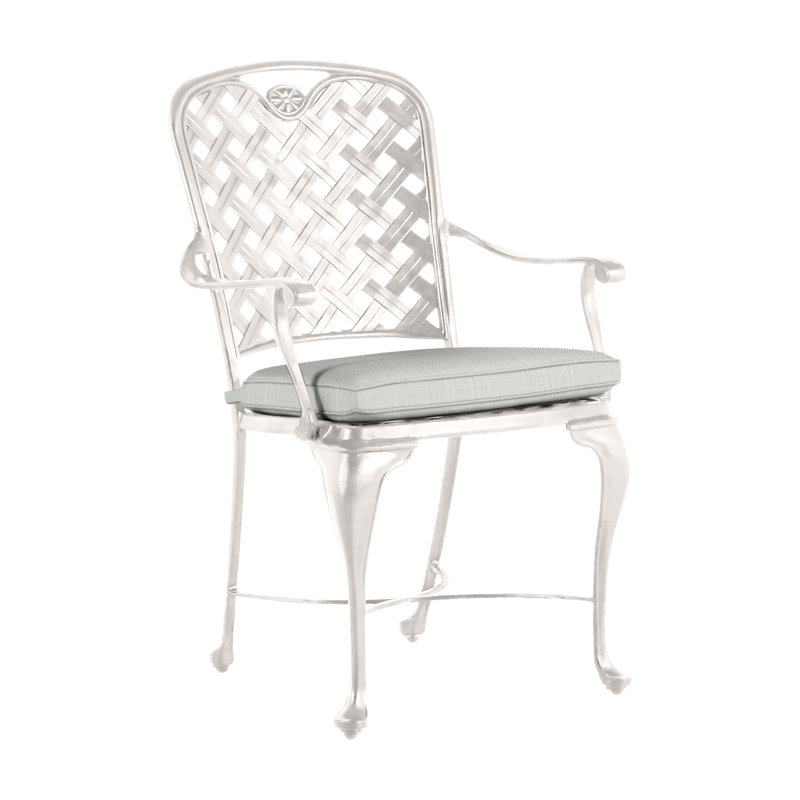 Provance Patio Dining Armchair with Cushion, Chalk, Bali Pearl, Welt