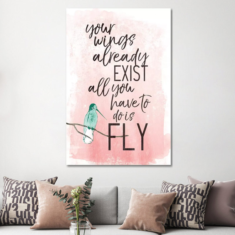 Fly 1 Piece Wall Art on Canvas, 152.4cm H x 101.6cm W x 3.81cm D, Wrapped Canvas