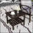 19 Inch Square Metal Outdoor Side Table, 2-Tier All-Weather Patio End Table with Rust-Resistant Finish and Slatted Top-1035082226