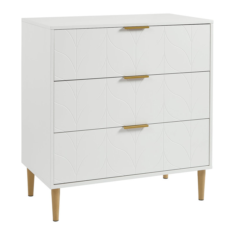 Adams 80cm W 3 - Drawer Chest of Drawers, White