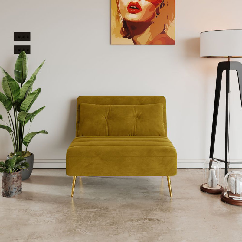 Taysia 1 Seater Sofa Bed, Mustard