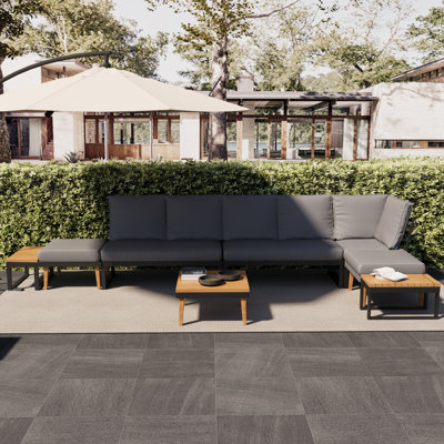 Ensemble de conversation pour patio avec repose-pieds