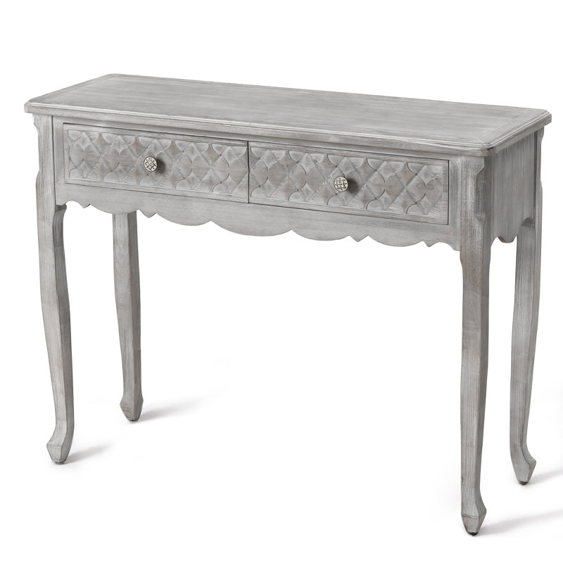 Tramia 42" Console Table With 2 Drawers, Gray