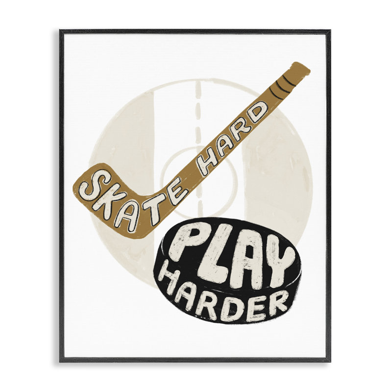 Giclée encadrée Skate Hard Play Harder, design par Connie Summers, H 14 po x l 11 po, Giclée encadrée noir minuit