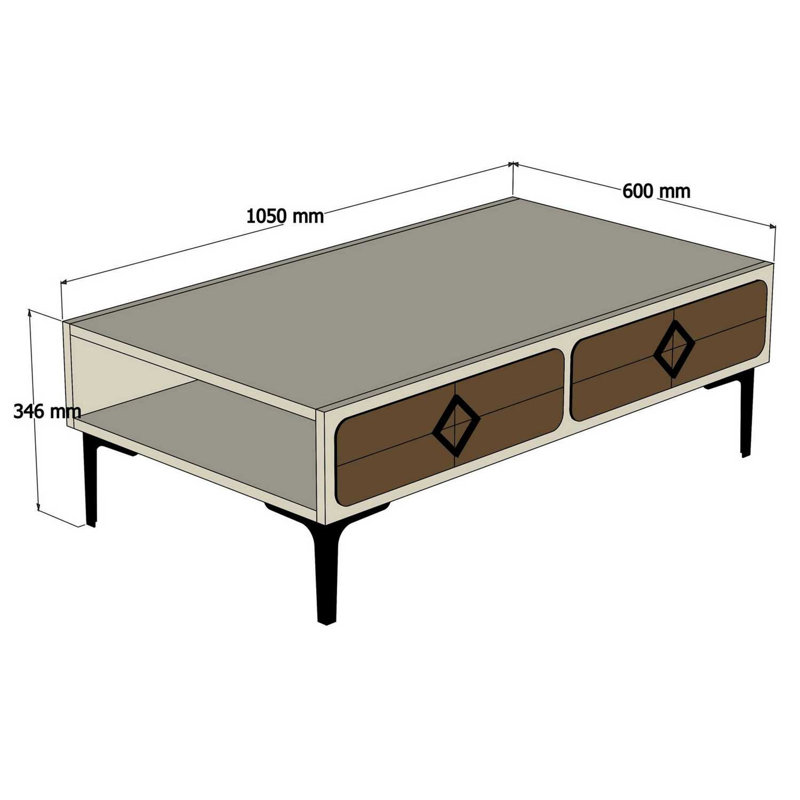 Table basse avec rangement Lelia