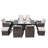Wicker 10 - Person Patio Conversation Set with Cushions