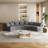 Corduroy Curved Modular Sectional Sofa with Pillows-108843022