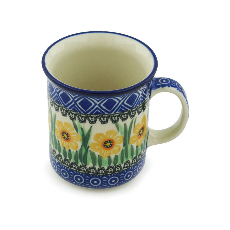 10 oz. Tasse en grès - champ jonquille jaune