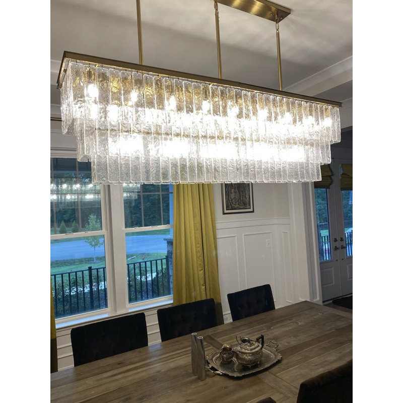 Lustre gradué à 19 lumières Ikard, Laiton laqué