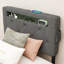 Cadre de lit simple avec station de charge USB et lumières DEL, cadre de lit simple avec tête de lit et 4 tiroirs de rangement, D