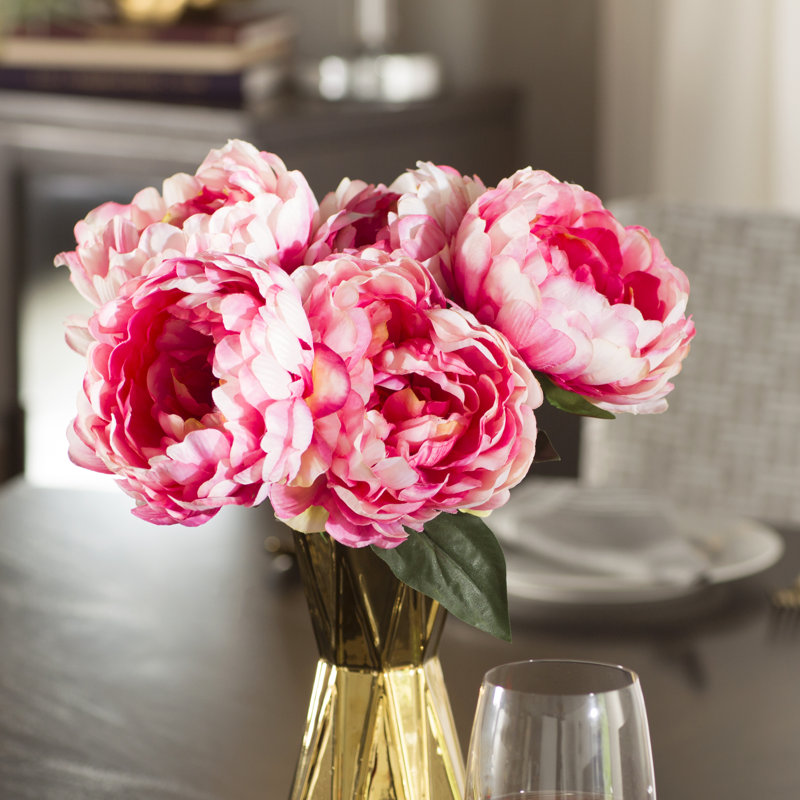 Karratha 20" Artificial Peony Bunch, Pink