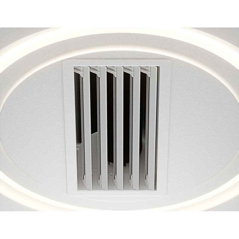 20" Modern Ceiling Fans With Lights And Remote, Dimmable Low Profile Ceiling Fan, Flush Mount Bladeless Ceiling Fan, Stepless Colour Temperature Change And 6 Speeds.