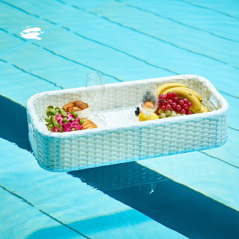 Chole Floating Serving Tray or Decorative Tray for Adults for Sandbars, Spas, Bath, and Parties Pool Serving Drinks, Food on The Water Table,