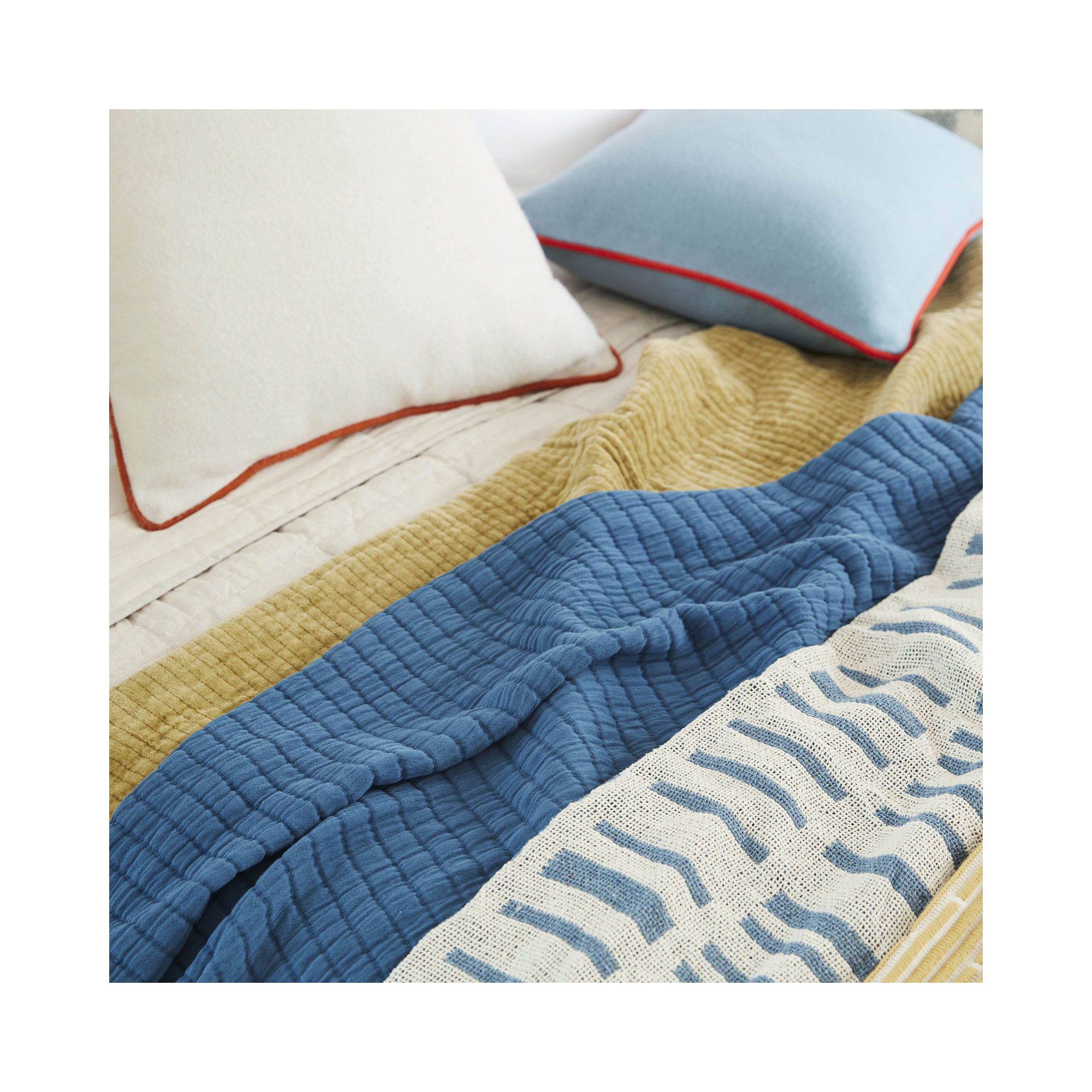 Boyfriend Modern & Contemporary Coverlet/Bedspread, Queen Coverlet, Aegean
