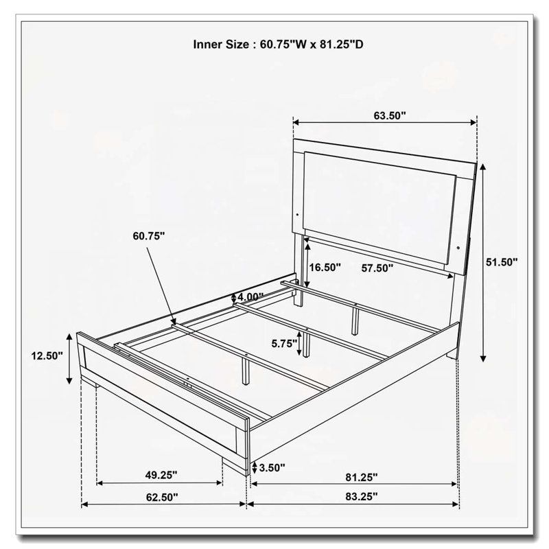 Wood LED Panel Bed