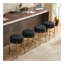 24 po de hauteur, tabourets de bar ronds, ensemble de 2 - Tabourets de salle à manger rembourrés contemporains pour les cuisines, les cafés et les bars - Comprend des pieds de support robustes