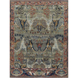 High-Quality Hand-Knotted Charcoal And Red Area Rug