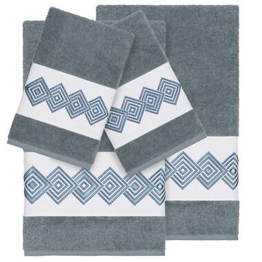 Orren Ellis Byron Turkish Cotton Bath Towel (Set of 4), Gray