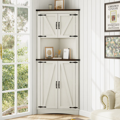 Garde-manger de coin 68 "avec 4 portes et tablettes réglables