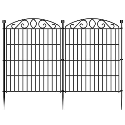 Clôture de jardin 12 panneaux - H 30 po x L 23,6 pi, grande barrière en métal antirouille pour chiens et lapins, bordure extérieure décorative pour jardin, patio et plates-bandes