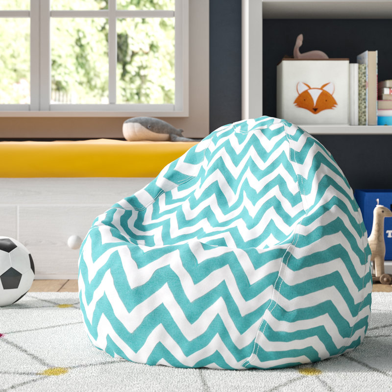Velvet Bean Bag Chair & Lounger, 23" H x 35" W x 35" D, Blue