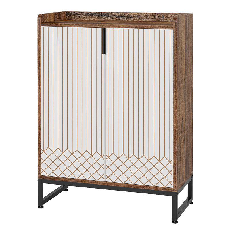 20 Pair Shoe Storage Cabinet, Brown