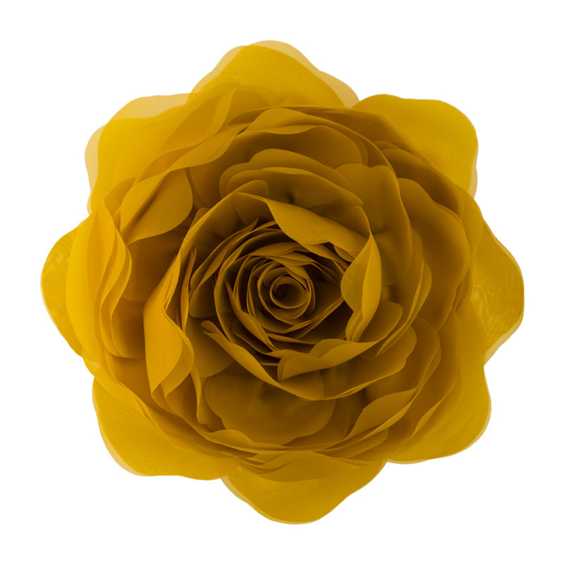 Housse de coussin décoratif décoratif à motif floral rose Simulation, 14 po x 14 po, Jaune moutarde