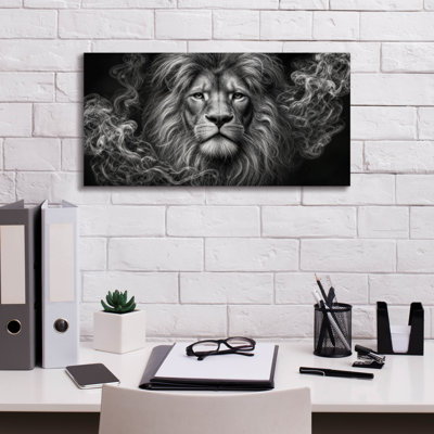  «Lion Stare» par Rey Klimt, art mural sur toile