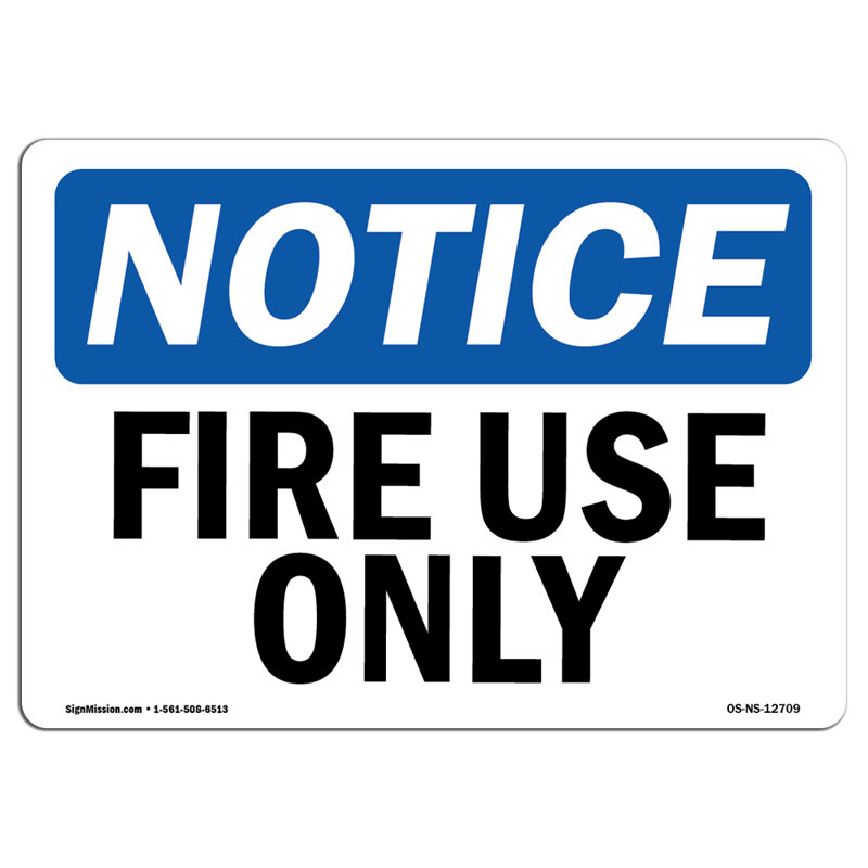 Fire Use Only Decal 7" X 5"