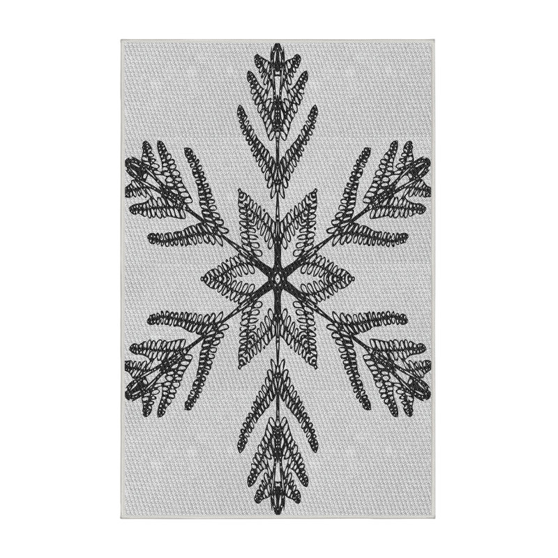 Tapis noir/blanc à motifs, Rectangle 3 pi x 5 pi