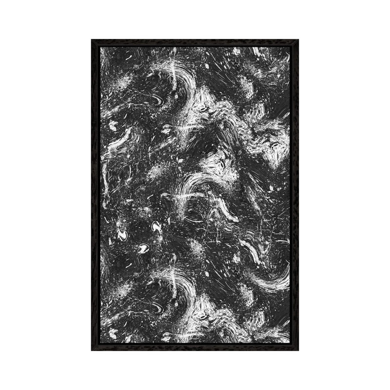 Abstract Dripping Painting - Print on Canvas, 101.6cm H x 66.04cm W x 3.81cm D, Black Framed