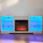 TV Stand Electric Fireplace TV Stand With Glass Shelves, 3D Fireplace TV Stand With LED Lights Wood With USB Charging Outlet Modern Television Table Center For TV Up To 32-62" White 58''W*15.4''D*24.4-182156870