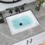 Lavabo de salle de bain rectangulaire encastrable en céramique en porcelaine vitrifiée avec trop-plein encastré en céramique l 20,5 "x P 14,4"